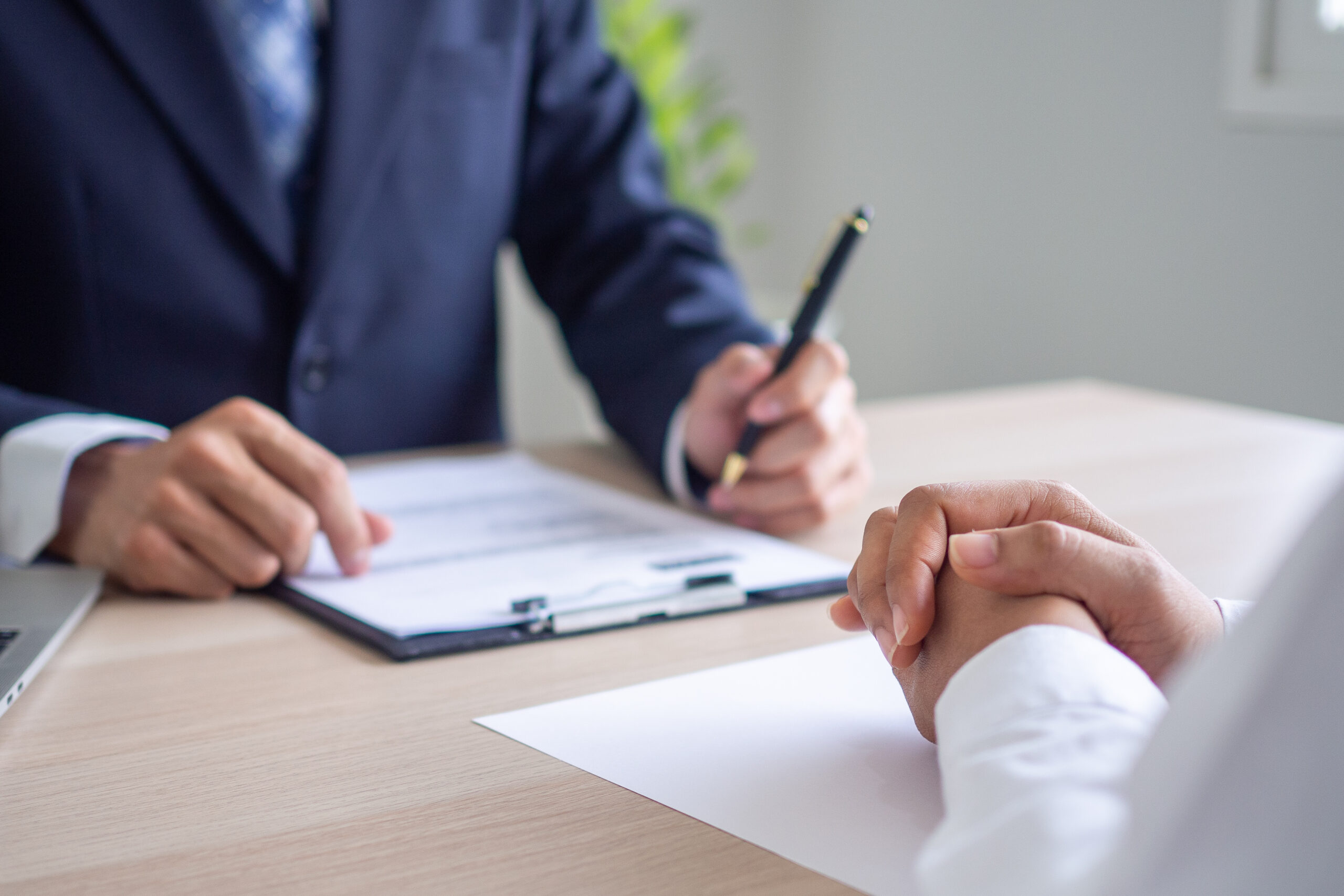 Businessmen layoffs in the company after 4 months of job evaluat