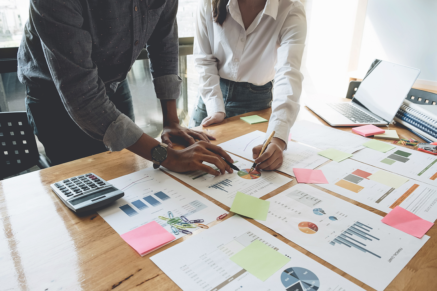 Business People Planning Strategy Analysis from financial docume